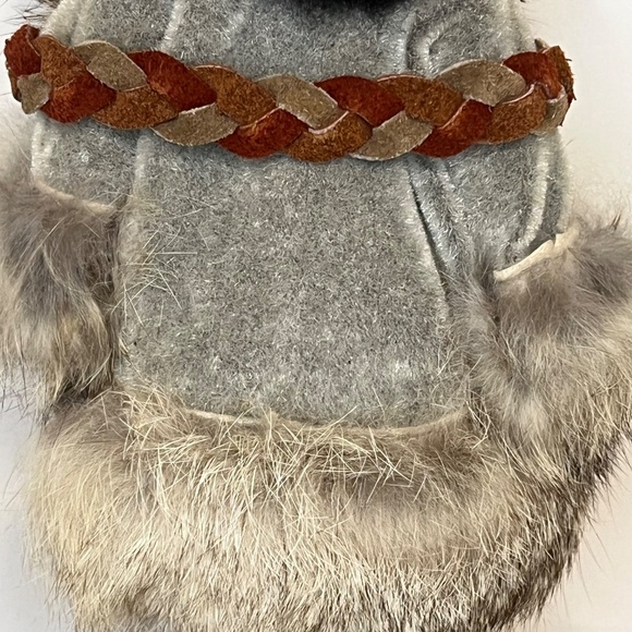 Native American Handmade Doll Real Fur Real Leather Seal Hide 12 Inch - Picture 7 of 13